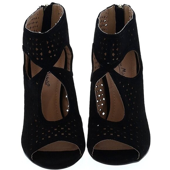 Anne Michelle Rapture Black laser cuout heels NEW 7.5 - Picture 2 of 3